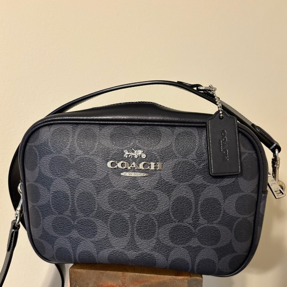 Coach Jamie Camera Crossbody Bag Signature Canvas Navy